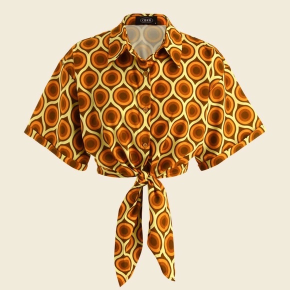 NWT 70’s STYLE RETRO BLOUSE - Picture 2 of 3